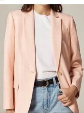 J. Crew Women's Blush Pink Single-Button Blazer